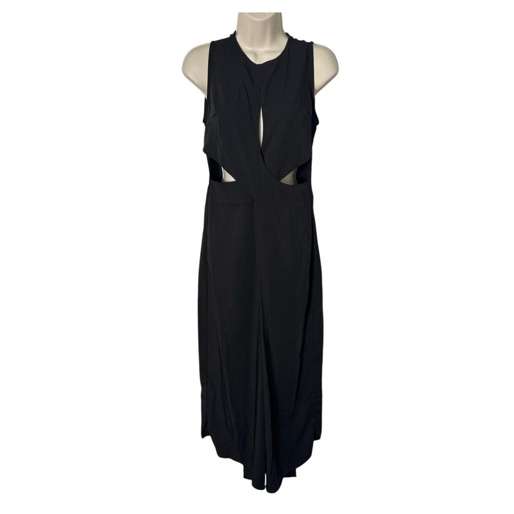 NWT Beulah Style Black V Neck Sleeveless Split Dress with Waist‎ Cutouts Size M